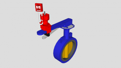 蝶阀锁SU模型下载_sketchup草图大师SKP模型
