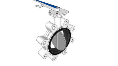 工业配件蝶阀SU模型下载_sketchup草图大师SKP模型
