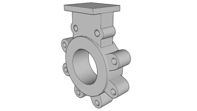 手动蝶阀片SU模型下载_sketchup草图大师SKP模型