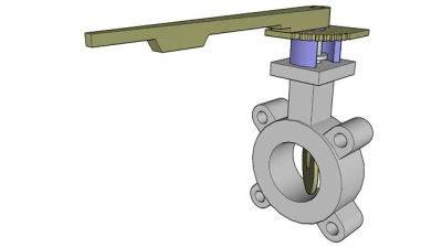 金属翻板阀SU模型下载_sketchup草图大师SKP模型