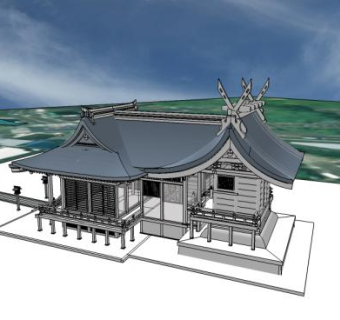 中式古建筑亭台楼阁建筑SU模型下载_sketchup草图大师SKP模型