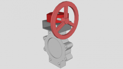 手动滚轮蝶阀SU模型下载_sketchup草图大师SKP模型
