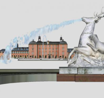 风景名胜雕塑建筑SU模型下载_sketchup草图大师SKP模型