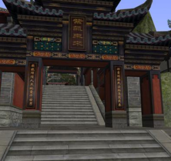 玉清殿古建户外场景SU模型下载_sketchup草图大师SKP模型