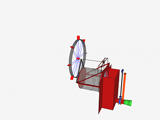 带桨轮结构的旋转筛SU模型下载_sketchup草图大师SKP模型