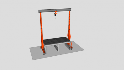 龙门起重机和焊接台SU模型下载_sketchup草图大师SKP模型