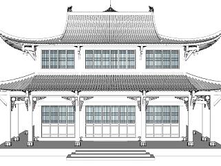 中式建筑古建筑殿堂SU模型下载_sketchup草图大师SKP模型