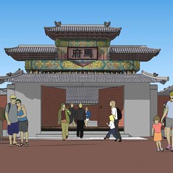 古代阁楼古建筑SU模型下载_sketchup草图大师SKP模型