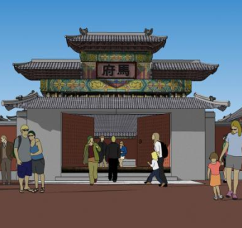 古代阁楼古建筑SU模型下载_sketchup草图大师SKP模型