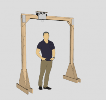 木制龙门起重机SU模型下载_sketchup草图大师SKP模型