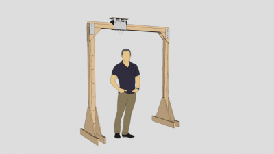 木制龙门起重机SU模型下载_sketchup草图大师SKP模型