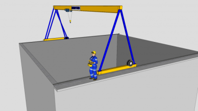 桥式起重机SU模型下载_sketchup草图大师SKP模型