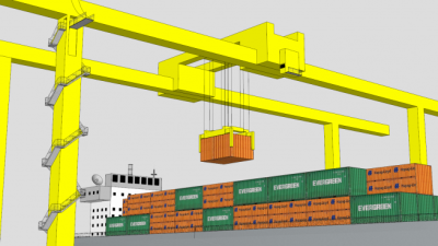 作业设备集装箱起重机SU模型下载_sketchup草图大师SKP模型