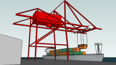 集装箱岸吊SU模型下载_sketchup草图大师SKP模型