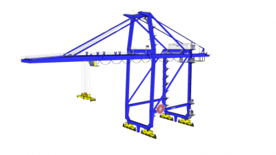 集装箱码头作业起重机SU模型下载_sketchup草图大师SKP模型