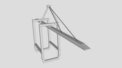 单箱STS集装箱起重机SU模型下载_sketchup草图大师SKP模型