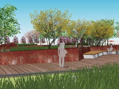 湿地公园游乐场所SU模型