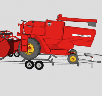 农用器械拖车SU模型下载_sketchup草图大师SKP模型