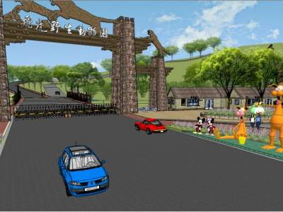 大型动物园儿童亲子场所SU模型下载_sketchup草图大师SKP模型