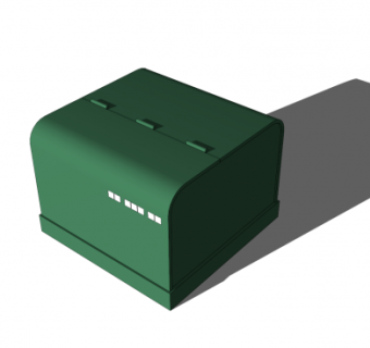 绿铁皮电力变压器SU模型下载_sketchup草图大师SKP模型