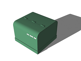 绿铁皮电力变压器SU模型下载_sketchup草图大师SKP模型