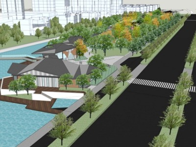 宜兴枫隐路西侧公园SU模型下载_sketchup草图大师SKP模型