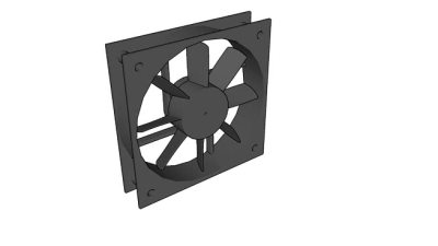 电脑黑色排风扇SU模型下载_sketchup草图大师SKP模型