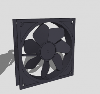 电脑黑色散热扇SU模型下载_sketchup草图大师SKP模型