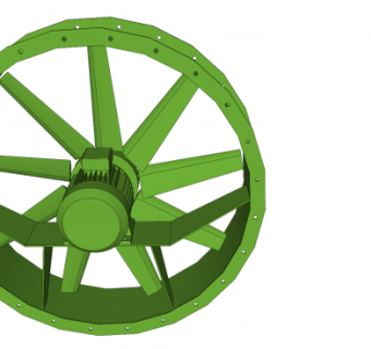 短壳轴流式通风机SU模型下载_sketchup草图大师SKP模型