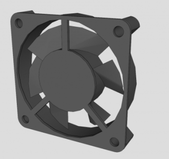 小型电脑主机散热器SU模型下载_sketchup草图大师SKP模型