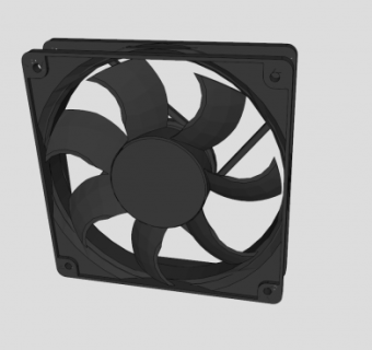 主机黑色排风机SU模型下载_sketchup草图大师SKP模型