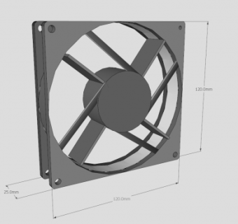 4片扇叶排风机SU模型下载_sketchup草图大师SKP模型