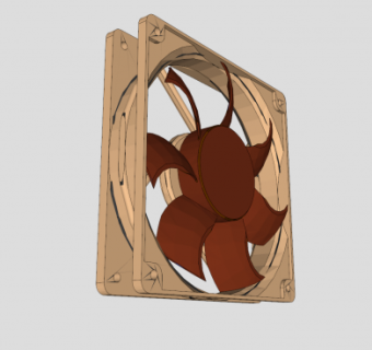 120mm的散热风扇SU模型下载_sketchup草图大师SKP模型