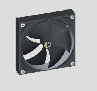 简易黑色排风扇SU模型下载_sketchup草图大师SKP模型