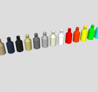 多色化学反应瓶SU模型下载_sketchup草图大师SKP模型