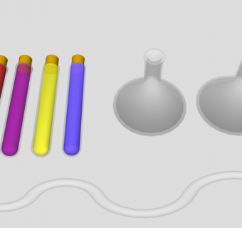 化学实验器皿组合SU模型下载_sketchup草图大师SKP模型