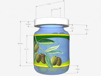 橄榄玻璃瓶器皿SU模型下载_sketchup草图大师SKP模型