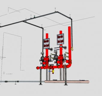 室内消防设备SU模型下载_sketchup草图大师SKP模型