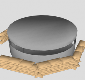 碉堡和沙袋SU模型下载_sketchup草图大师SKP模型
