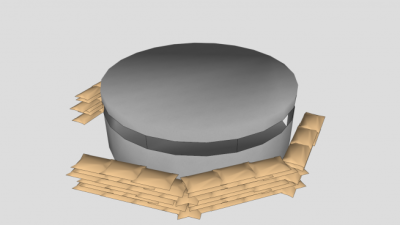 碉堡和沙袋SU模型下载_sketchup草图大师SKP模型
