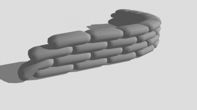 沙袋墙SU模型下载_sketchup草图大师SKP模型