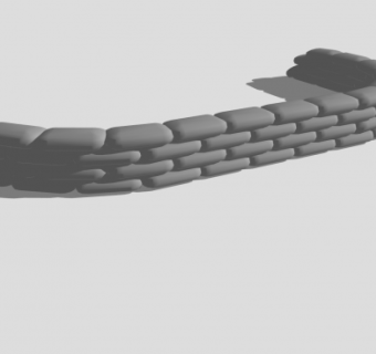 沙袋围墙SU模型下载_sketchup草图大师SKP模型