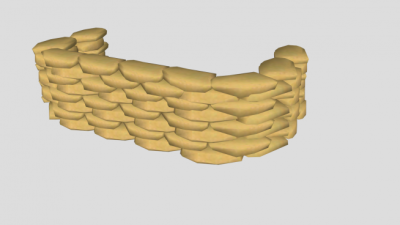 围着的沙袋SU模型下载_sketchup草图大师SKP模型