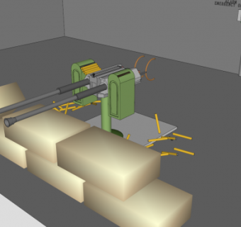 双筒燃料舱掩饰沙包SU模型下载_sketchup草图大师SKP模型