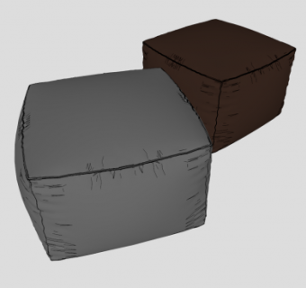 立方体帆布豆袋SU模型下载_sketchup草图大师SKP模型