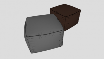 立方体帆布豆袋SU模型下载_sketchup草图大师SKP模型