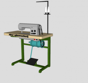 脚踏缝纫机SU模型下载_sketchup草图大师SKP模型