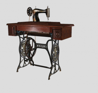 复古缝纫机SU模型下载_sketchup草图大师SKP模型