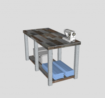 工作台配有缝纫机SU模型下载_sketchup草图大师SKP模型