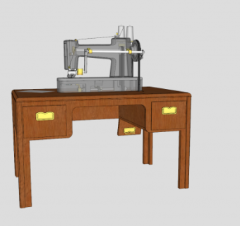 老式家用缝纫机SU模型下载_sketchup草图大师SKP模型